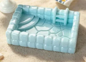 10Pcs Miniature Resin Swimming Pool For Dollhouse Summer Decor Fairy Garden Accessory Tiny Pool Scene Tropical Beach Diorama Quake blue
