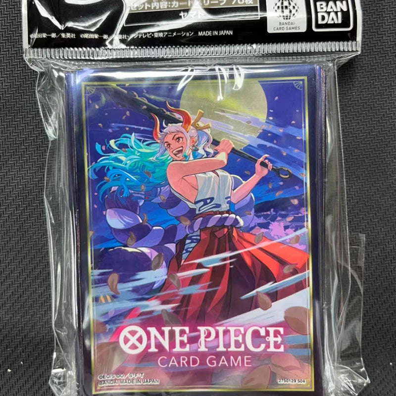 Bandai Luffy Nami Moria Yamato One Piece Sleeves 66x92mm 70pcs Set 4 Designs Card Protectors Anime Collection Gift for Players Quake