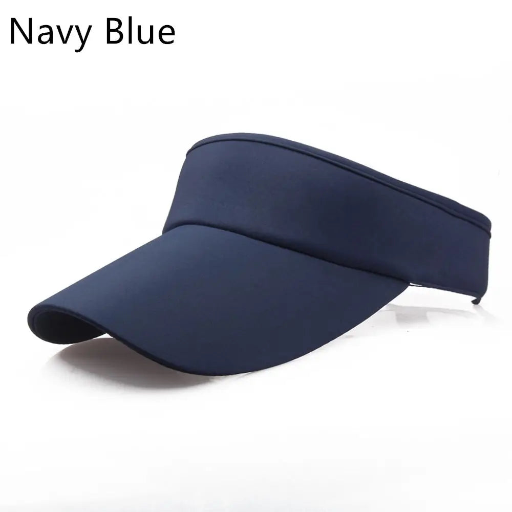 Women Tennis Golf Sun Visor Unisex Cap Hat Headband Quake navy blue