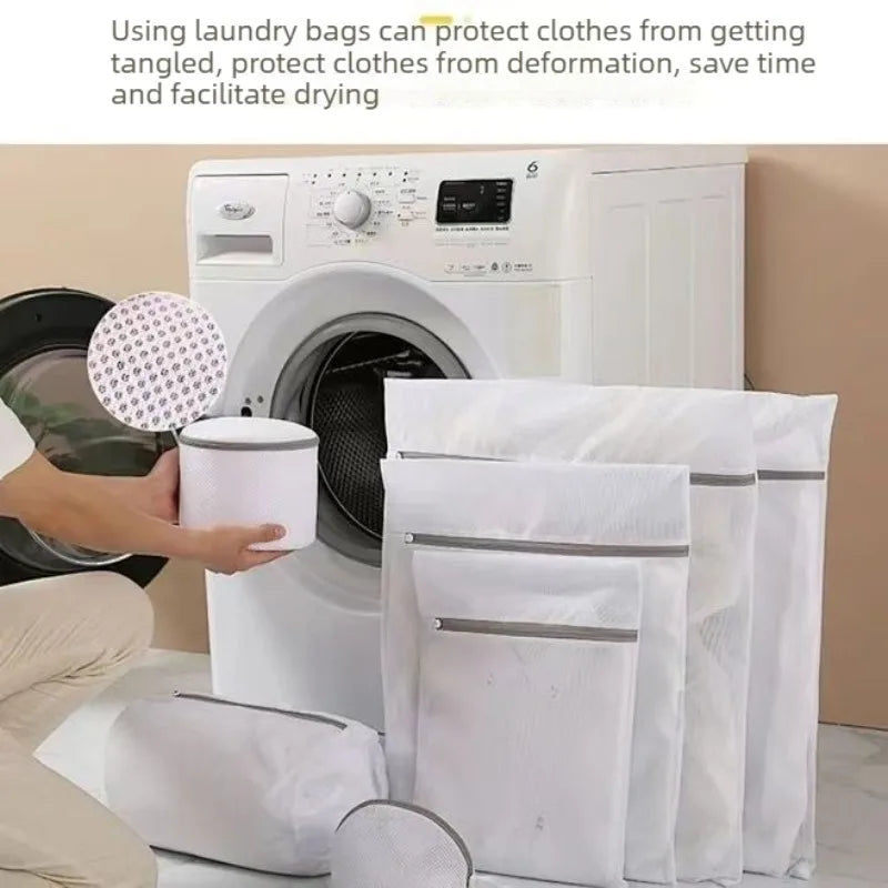 4PCS Fine Mesh Laundry Washing Bag Machine Wash Protector for Underwear Sweater Anti Deformation Clothes Cleaning Mesh Pouch Quake