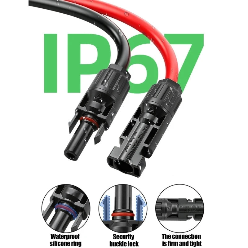 IP67 Waterproof 60 Female to Solar Connectors Power Cable for Portability Power Station Setups, Direct Plug-In Connectors K1KF Quake 0.5m CN