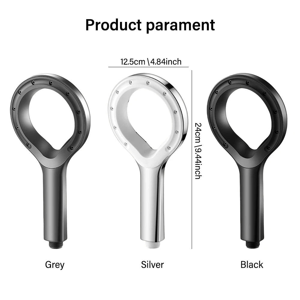 High Pressure Shower Head Heart Ring Spray Booster Shower Heads Home Shower Sets Bathroom Rain Shower Mixer Bathroom Accessories Quake