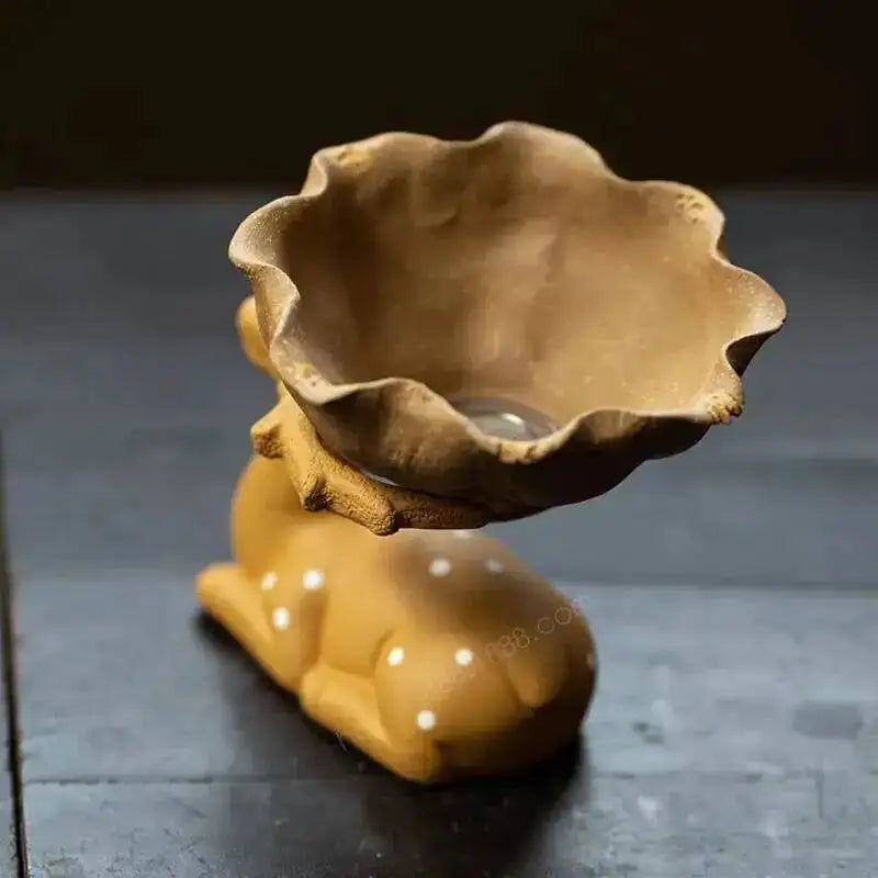 Zisha Tea Pet Plum Blossom Deer Tea Strainer Ornament Animal Tea Strainer Tea Holder Tea Accessories Table Quake
