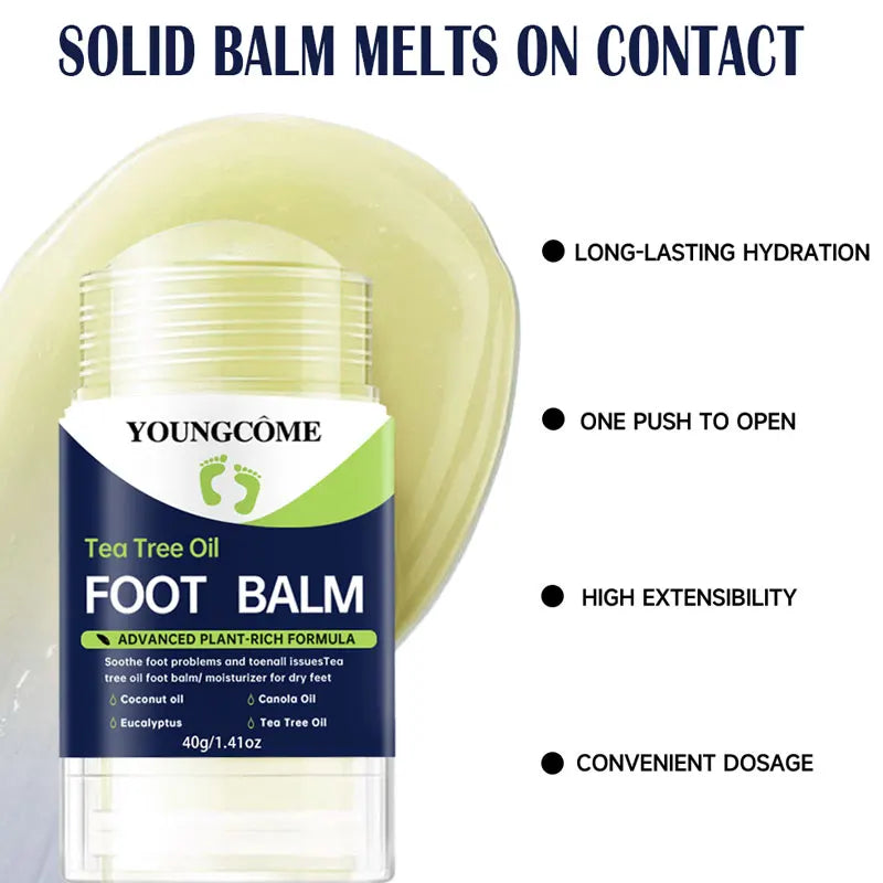 40g TEA TREE OIL FOOT BALM,Contains tea tree extract, hand and foot moisturizer for all skin types,protects dry feet,easy to use Quake
