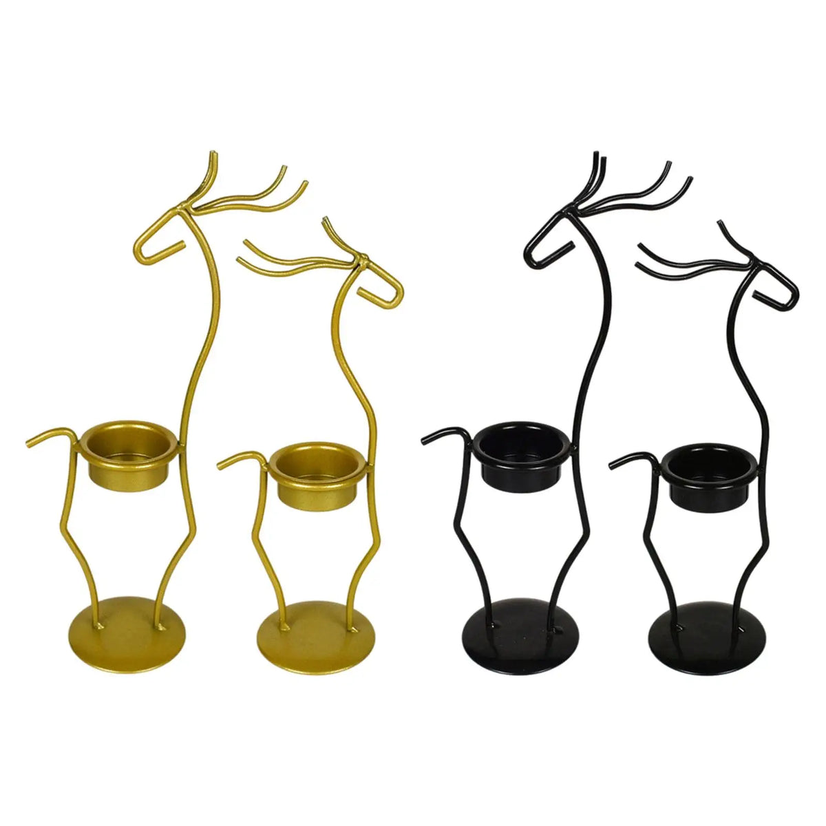 Metal Deer Candle Holders for Pillar Candles Candle Stick Holders Iron Standing Table Centerpieces for Party Anniversary Quake