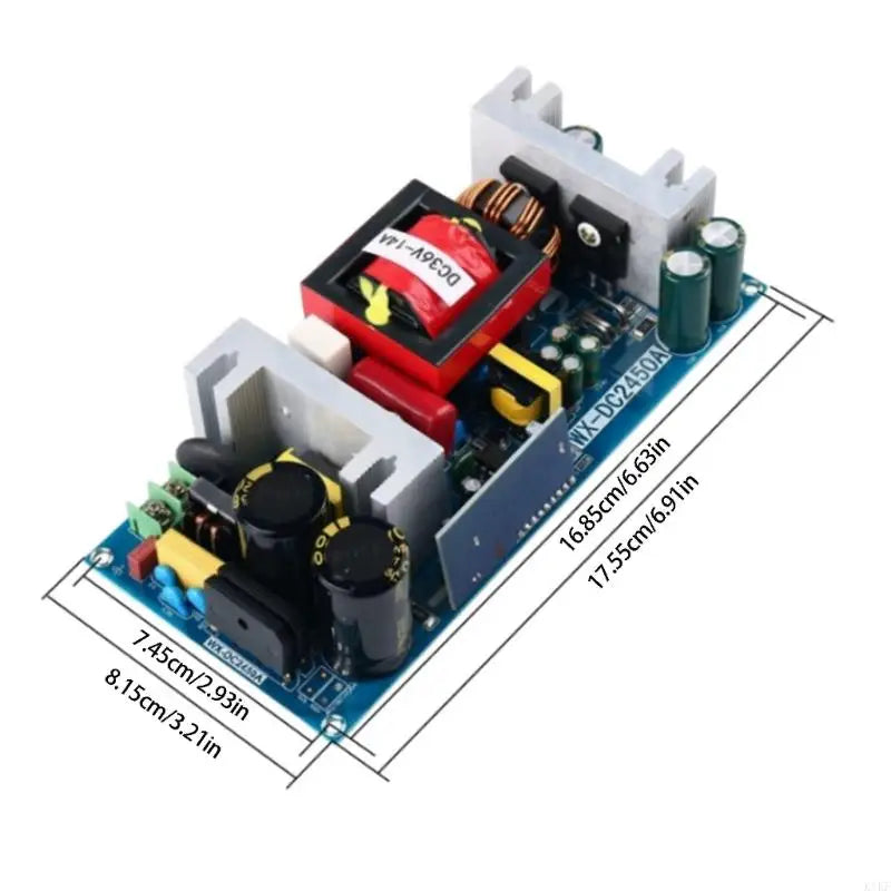 Open-Frame Switching Power Supply Module, 500W Power with 36V 14A Output, Visible Heat Sinks, Screw Wiring Ports and Corner K1KF Quake