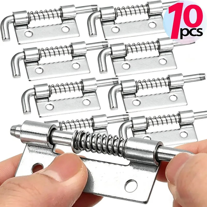 10/1PCS Stainless Steel Spring Pin Heavy Duty Spring Loaded Latch Pin Metal Bolt Latch for Cabinets Door Furniture Hardware Kits Quake