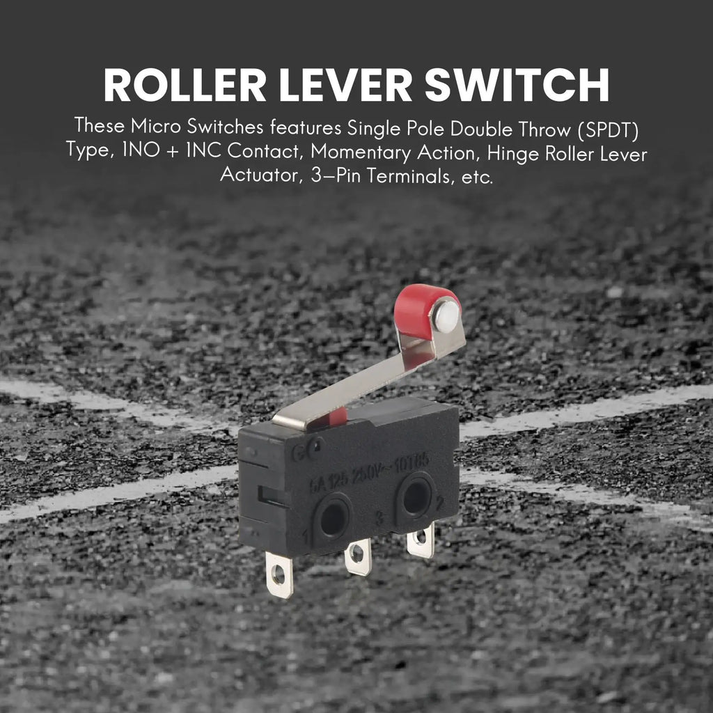 Delighted- 10 Pcs Mini Micro Limit Switch Roller Lever Arm SPDT Snap Action LOT Quake