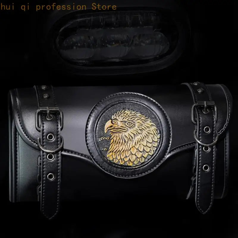 Motorcycle Tool Bag Waterproof PU Leather Universal Saddlebag Front Fork Bag H8WE Quake