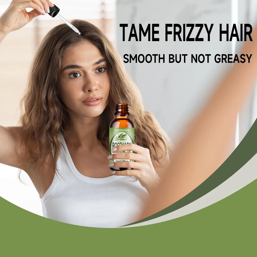 Rosemary Essential Oil Nourishes Promotes Growth Protects from Damage Reduces Hair FallRepairs Improves Frizz Prevents Hair Loss Quake