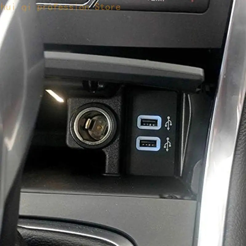 In-Car Dashboard USB Insert HC3Z-19A387-F, 2 USB-A Replacement Port with Side Clips and Black Front Housing for Charging Access Quake