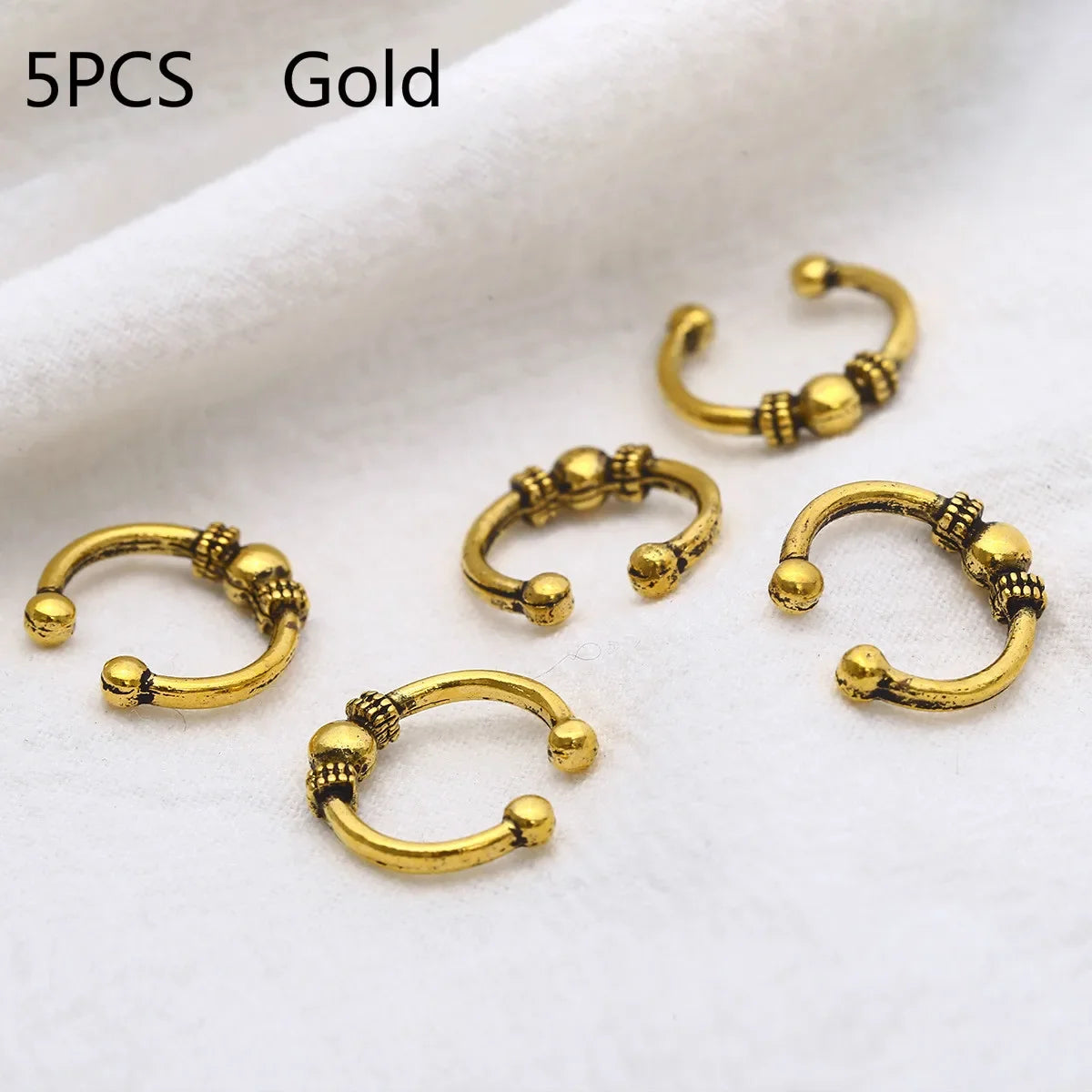 Metal Hair Braiding Rings Dreadlock Beads & Cuffs 5–8 Pcs