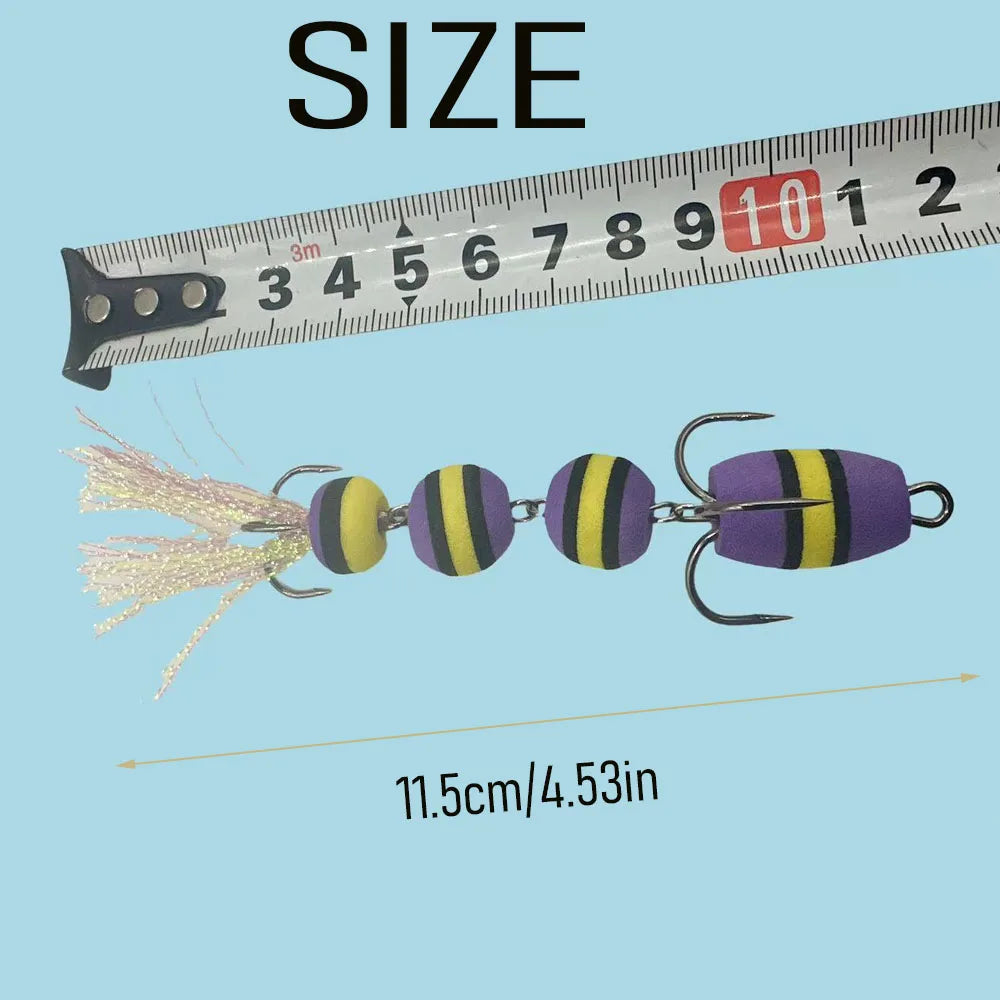 1-Pack Fishing Offset Soft Bait Large Lure Set, Fishing Soft Bait, Foam Lure, Swimming Lure, Wobbling Lure, Black Bass Lure, Includes Artificial Lure, Portable Fishing Hook Quake