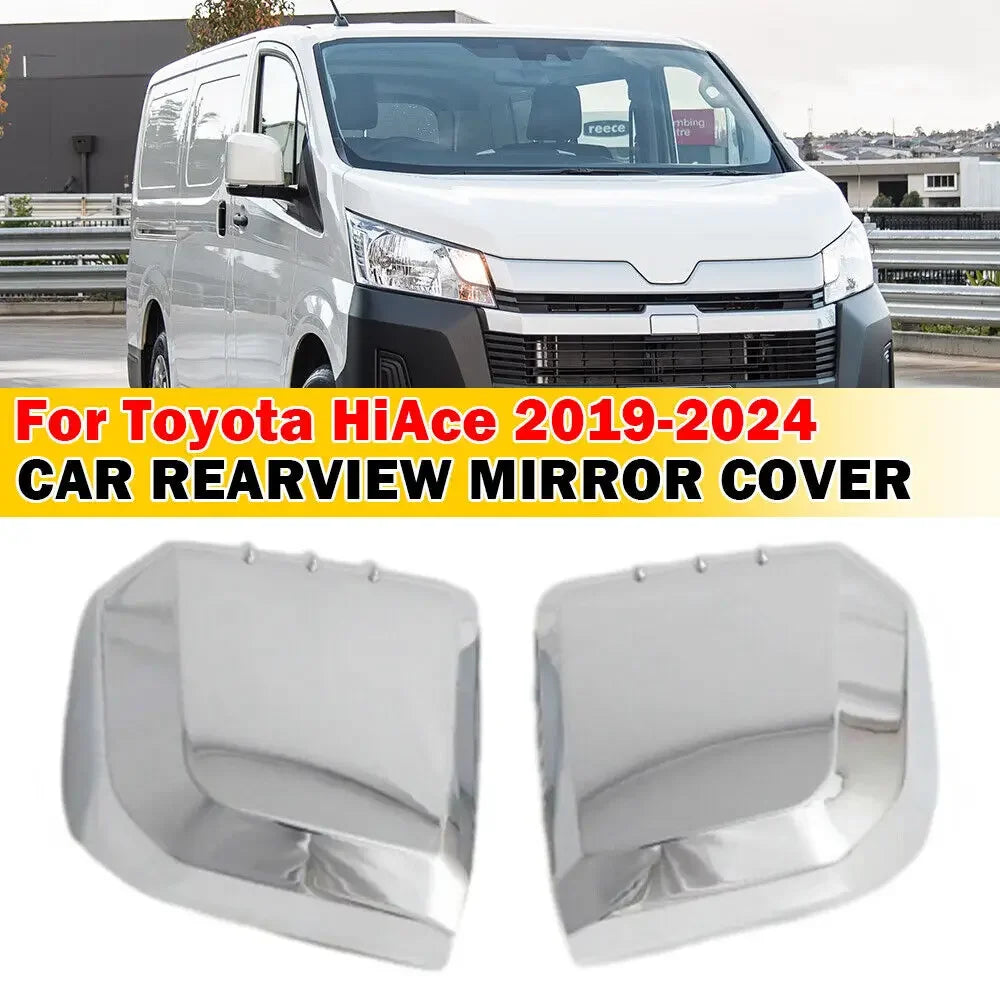 For Toyota HiAce Granvia Commuter 2019-2023 Car Sticker Rearview Side Mirror Cover Wing Cap Exterior Door Rear View Case Trim Quake