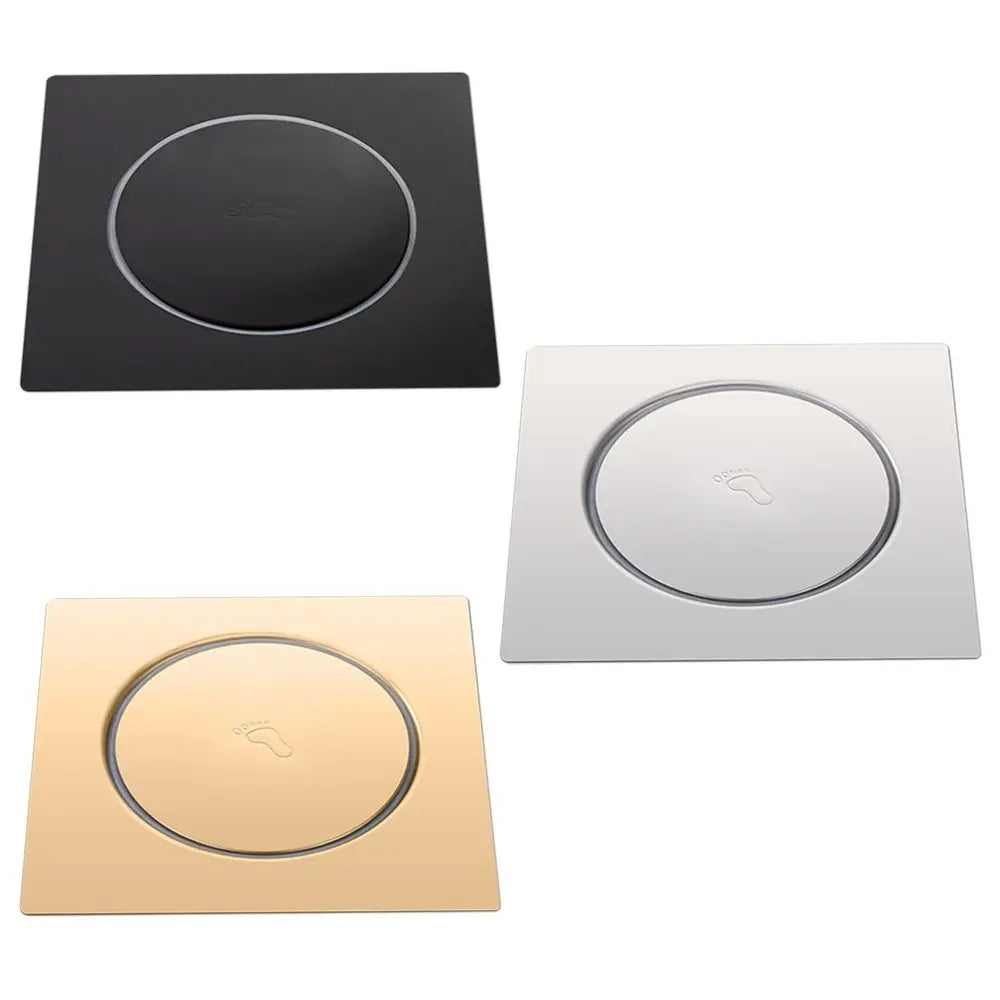 Useful Stainless Steel Press-Type Floor Drain Pedal Type Square Sewer Floor Strainer Anti-odor Pop Up Bounce Drain Filter Quake