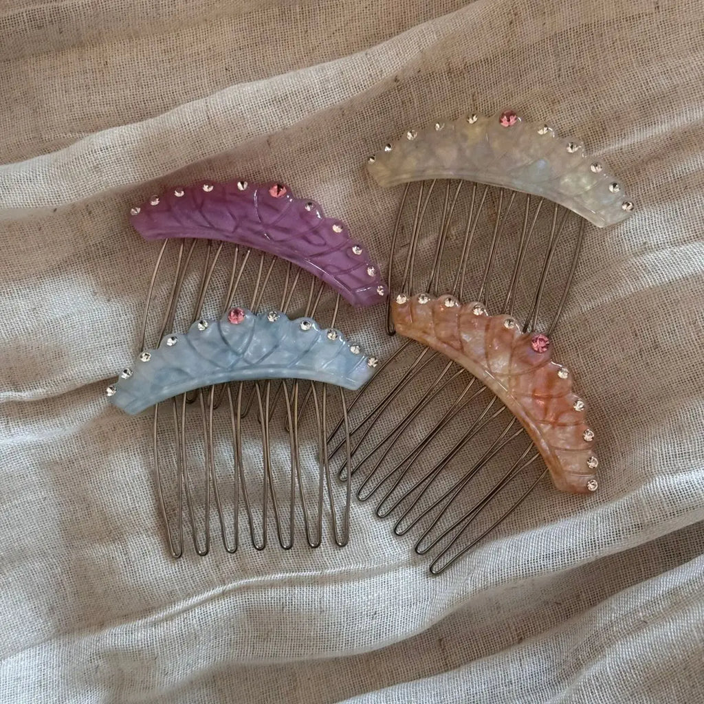 Acetic Acid Colorful Diamond Crown Insert Comb Forehead Bangs Side Insert Comb Elegant Hair Accessories Korean Style Headwear Quake