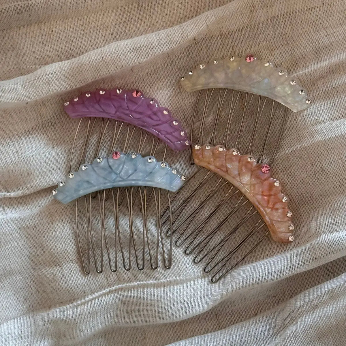 Acetic Acid Colorful Diamond Crown Insert Comb Forehead Bangs Side Insert Comb Elegant Hair Accessories Korean Style Headwear Quake