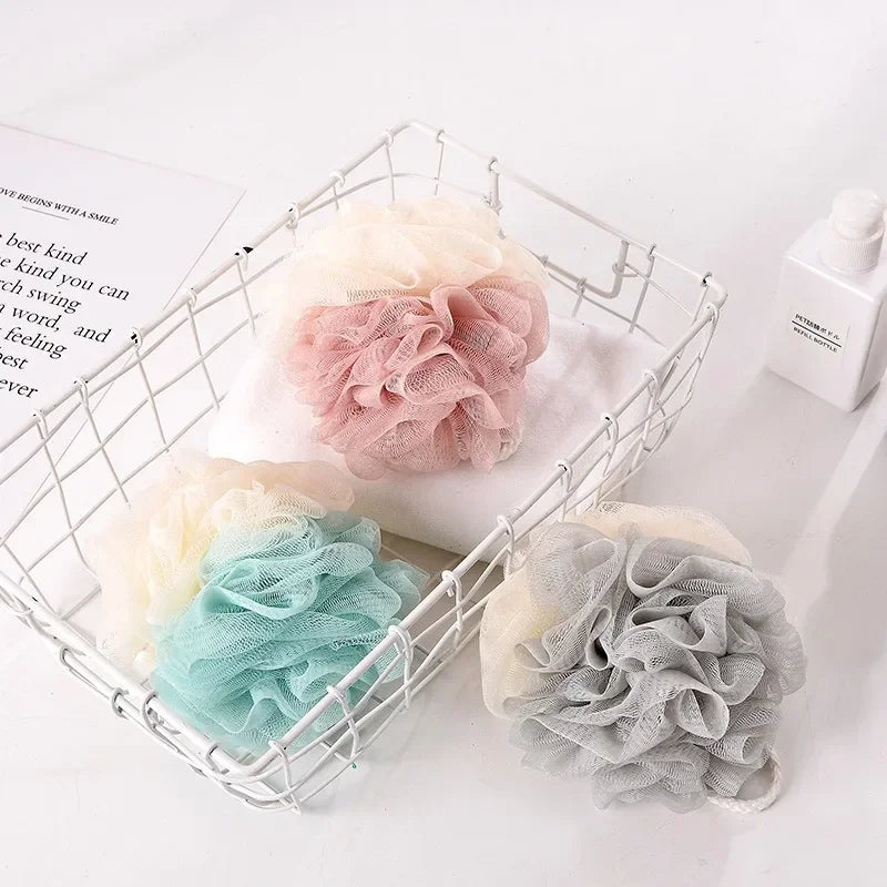 vvocci Bath ball Large Bi-Colour Shower Balls 3 PCS Colourful PE Soft Frosted Bubble Bath Flower (Colour Random) Quake
