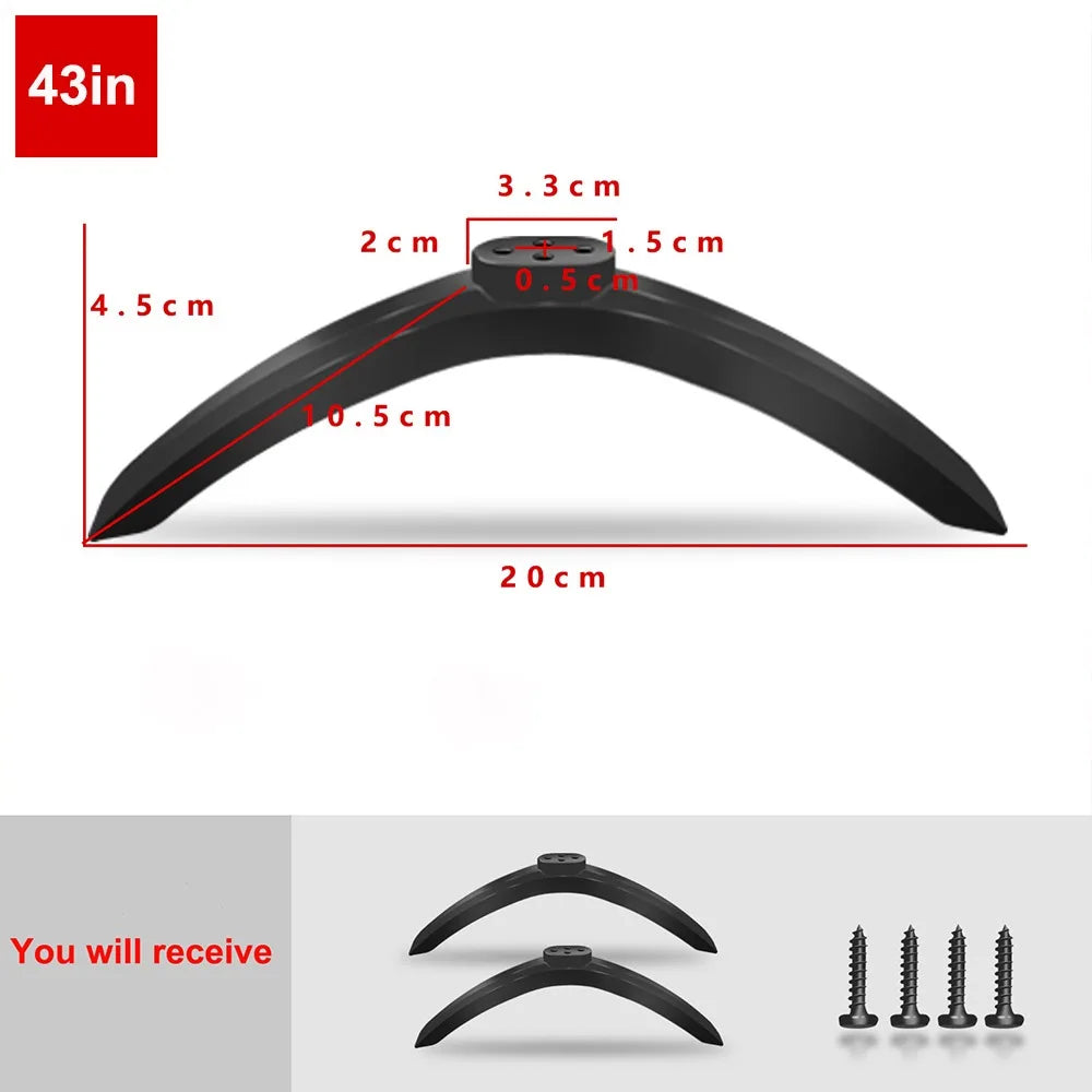 New Universal TV Base Stand Legs With Screws Black Television Tabletop Foot Pedestal Feet Bracket Living Room Quake 43in