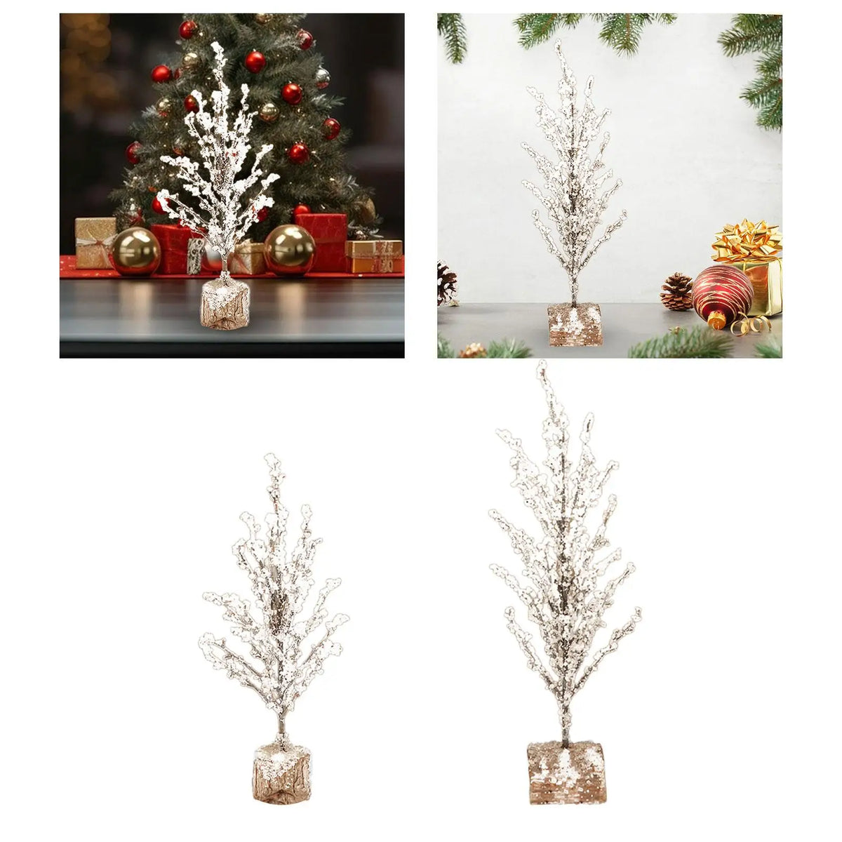 Christmas Tree Statue Crafts Birthday Gift Ornament for Indoor Housewarming Quake 30 cm