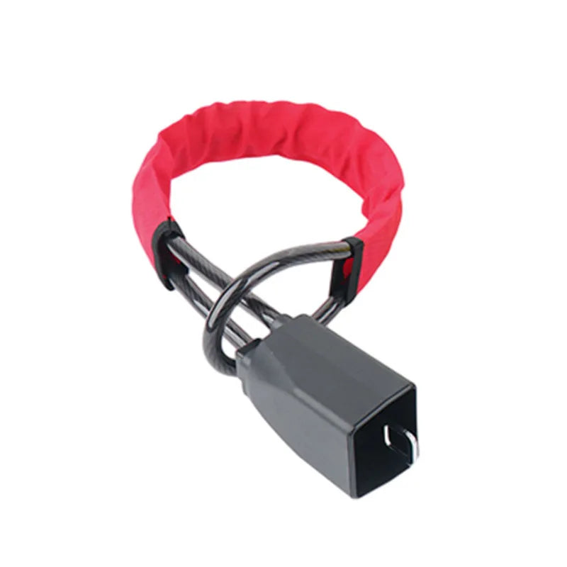 Vehicle Steering Wheel Anti Theft Lock Hot Selling Steel Cable Safety Buckle Lock Durable Easy Install Car Security Lock Quake Red