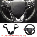 For Chevrolet Malibu 2012-2015 ABS Car Inner Sticker Interior Steering Wheel Cover Trim Frame Decotation Auto Carbon Fiber Style Quake Default Title