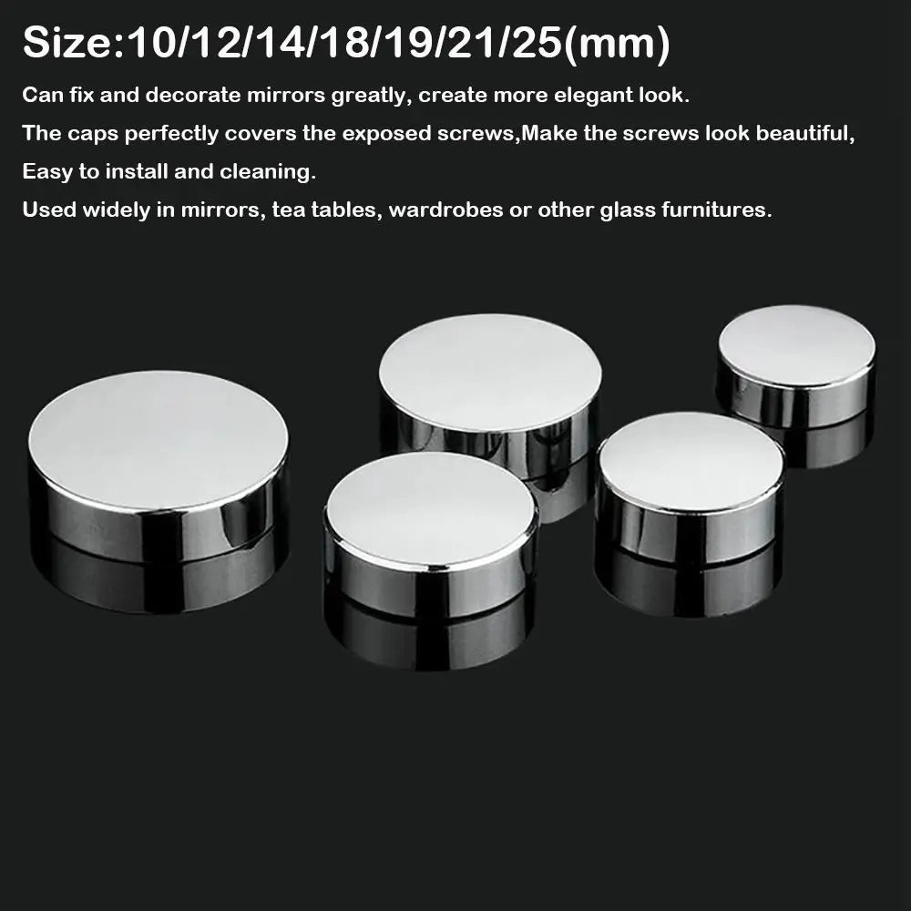 Home Improvement Copper Screws Decorative Cap Silver Multiple Sizes Decoration Screw Covers Mirror Fixing Nails Mirror Quake