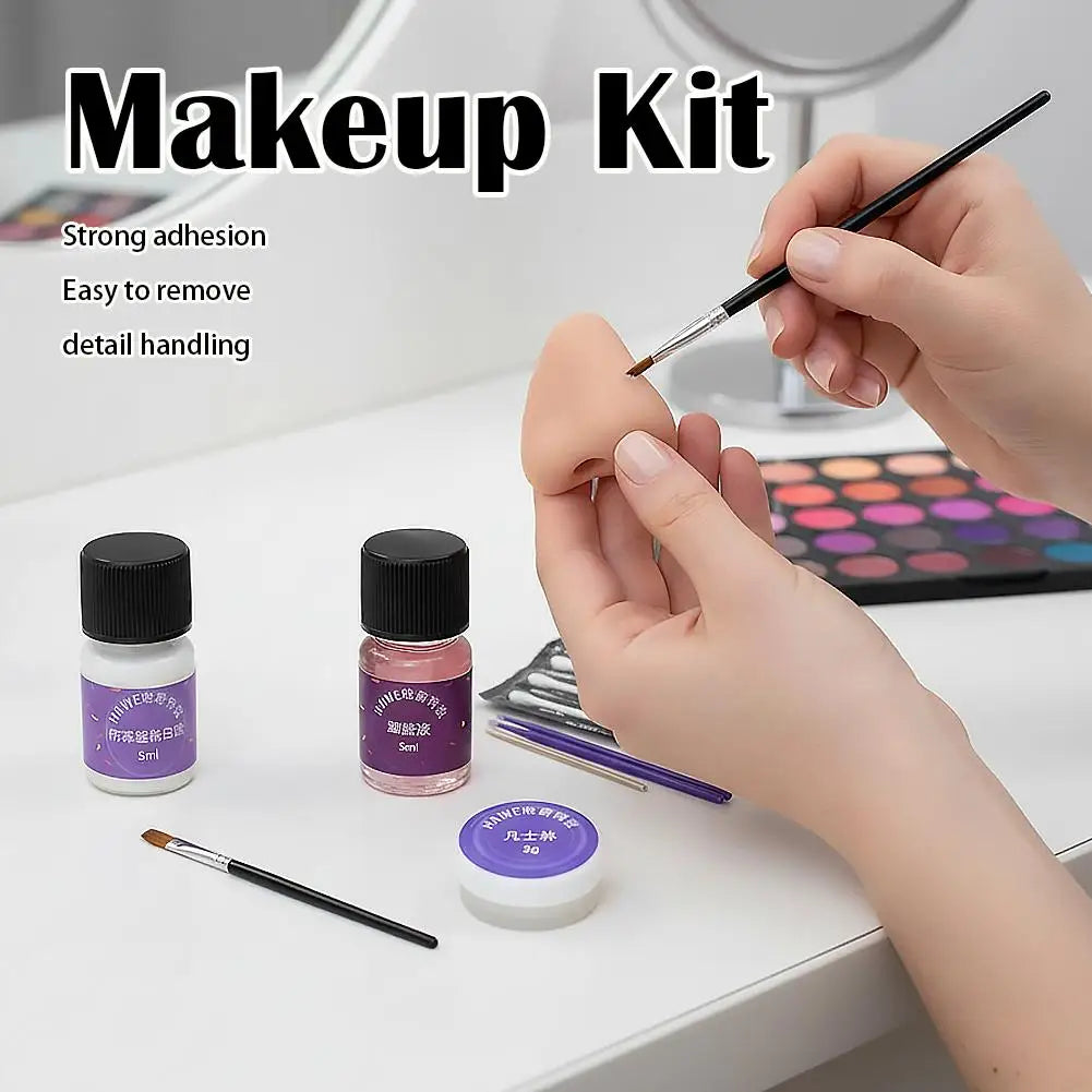 Spirit Gum Adhesive and Remover,5ml Professional Cosmetic Glue for Face, Skin, Body, Stage Special Effect Prosthetics Makeup Kit Quake
