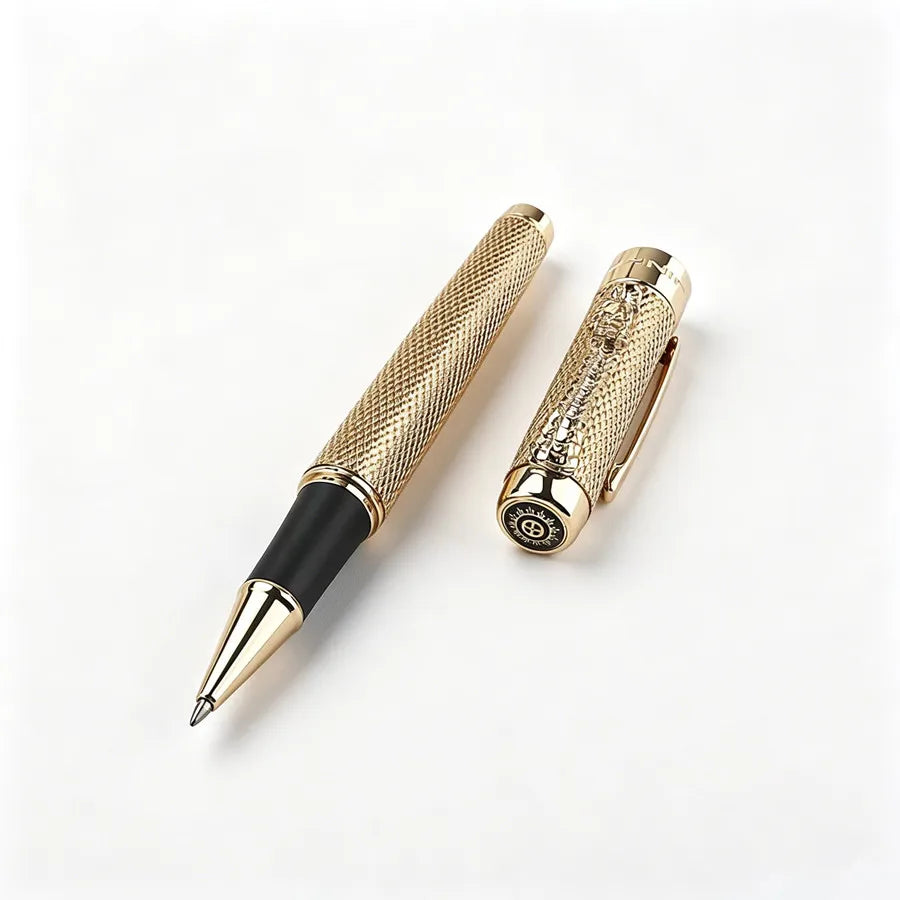 Vintage Engraved JINHAO Metal Roller Pen Luxury Gold Silver Signature Pen High Grade Business Gift Pen for Men Office Stationery Quake