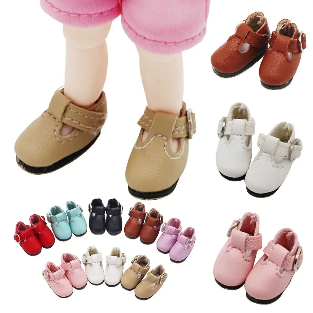 2.8cm * 1.2cm BJD Doll Shoes Mini Size PU Leather Doll Princess Shoes Fashion Design Multicolor Doll Boots 1/8 BJD Quake