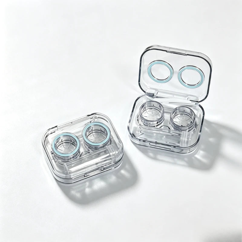 Portable Transparent Mini Contact Lens Case Integrated Twist-Free Cap Colored Lens Storage Box Compact Travel Eyewear Container Quake