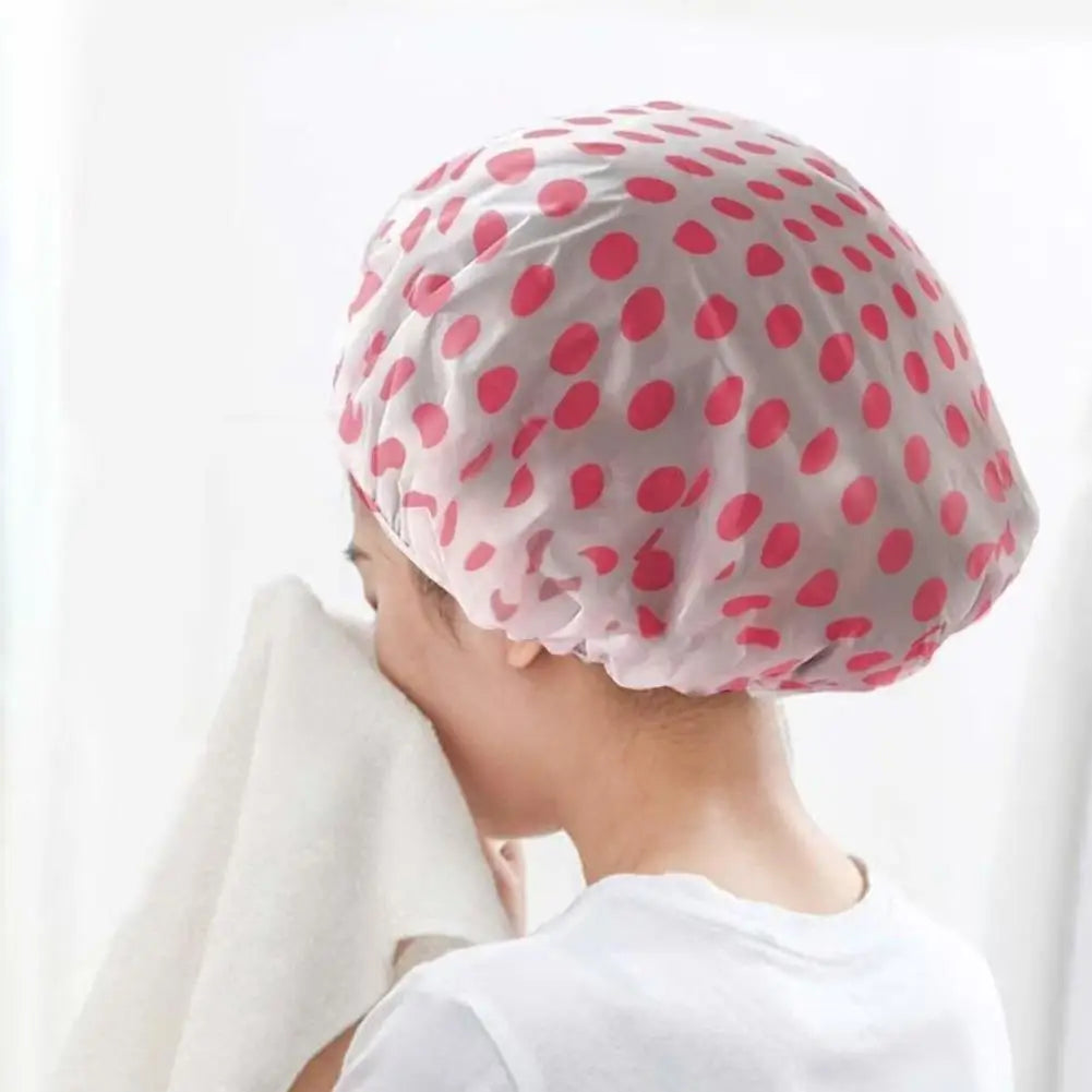 Shower Cap For Women, Elastic And Reusable Hair Bath Caps, Waterproof Bathing Hat Stocking Stuffers For Women Ladies Spa Salon Quake