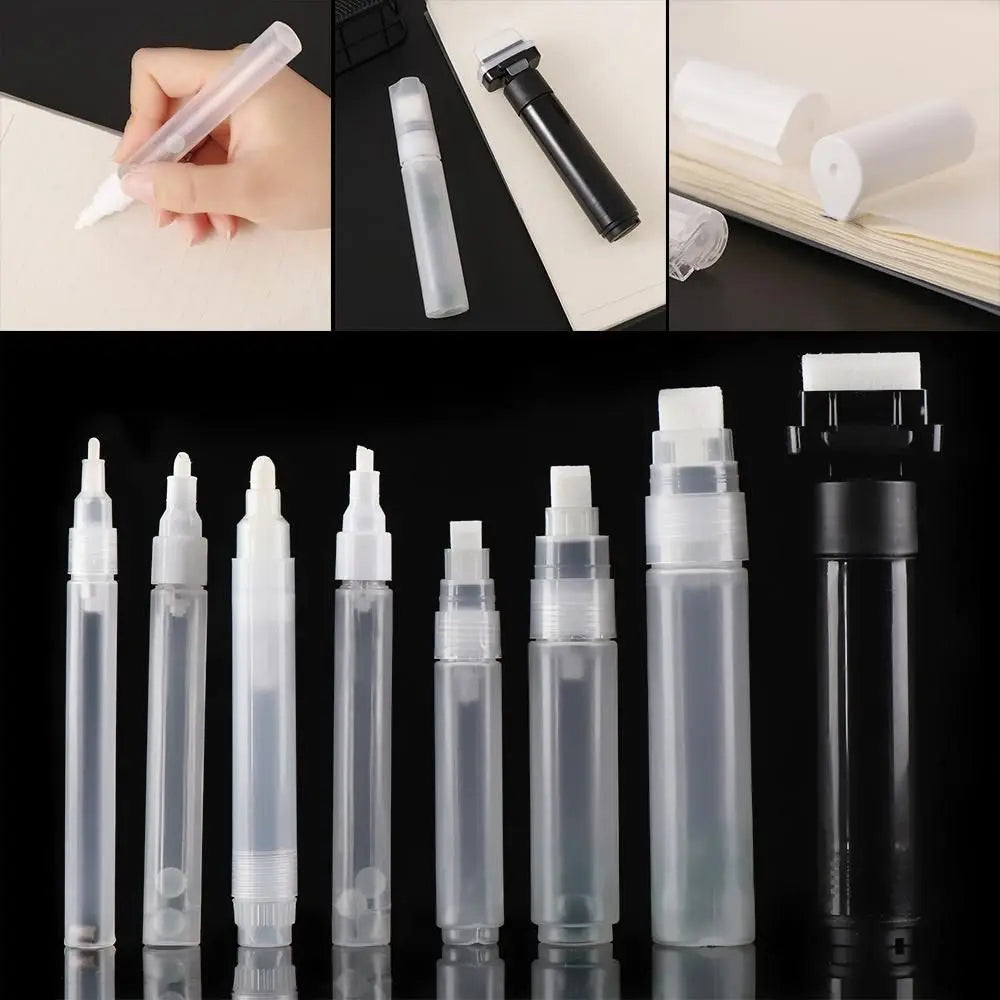 Refillable ink Transparent Barrels Tube Graffiti Pens Paint Pen Accessories Liquid Chalk Marker Empty Rod Quake