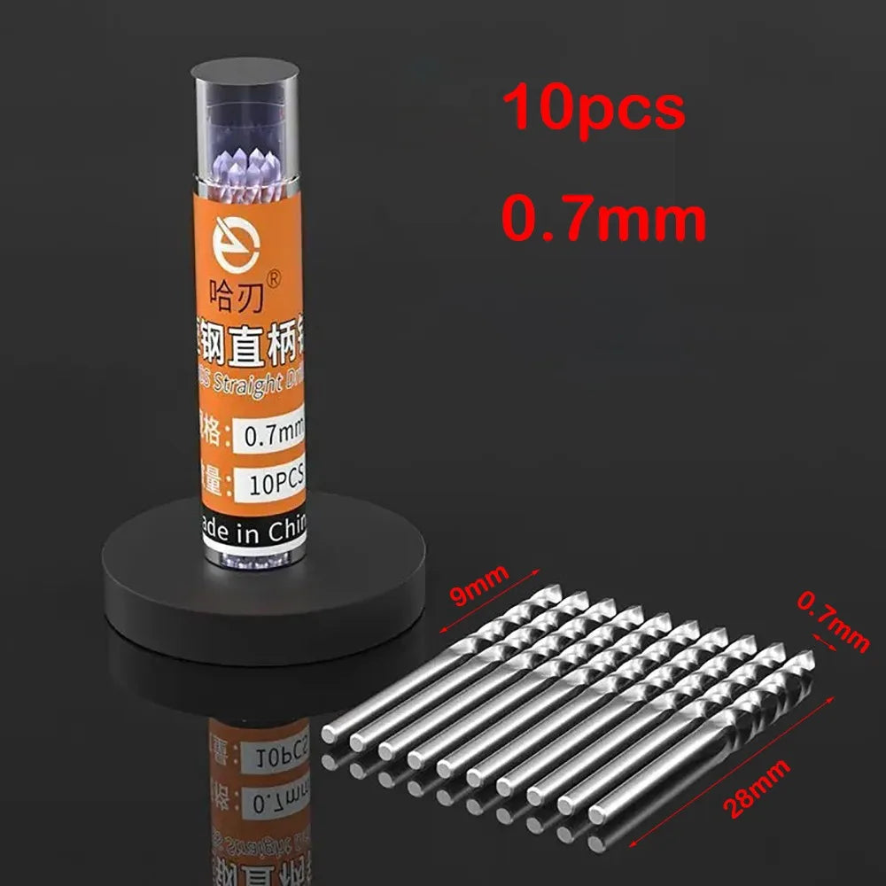Hard Straight Shank Drill Bit Mini High Speed Steel Twist Drill Bit HSS Bit Wood Quake 0.7mm