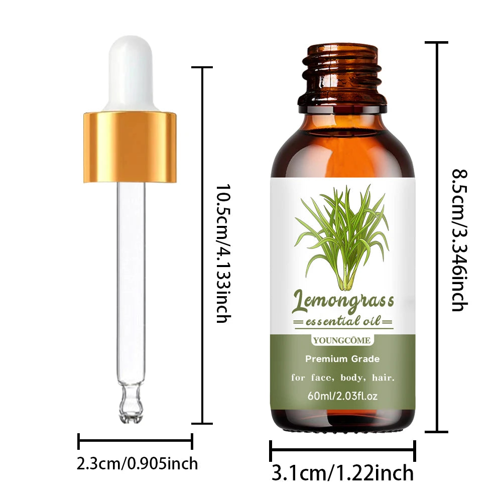 40/60g Face Pure Essential Oil Diffuser Pure Natural Plant Essential Oils Lemon Tea Tree Aroma Quake 60ml