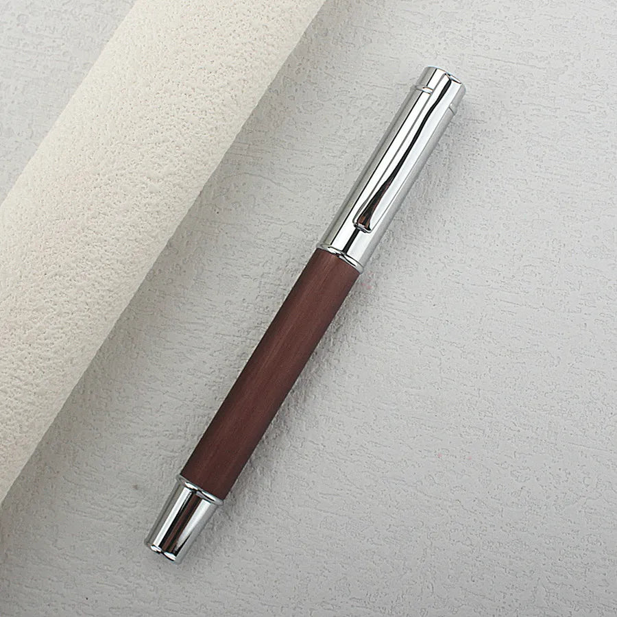 Metal Wood Grain Rollerball Pen Business Office Signature Pen 0.7mm Black Ink Gel Pen School Supplies Gift Quake