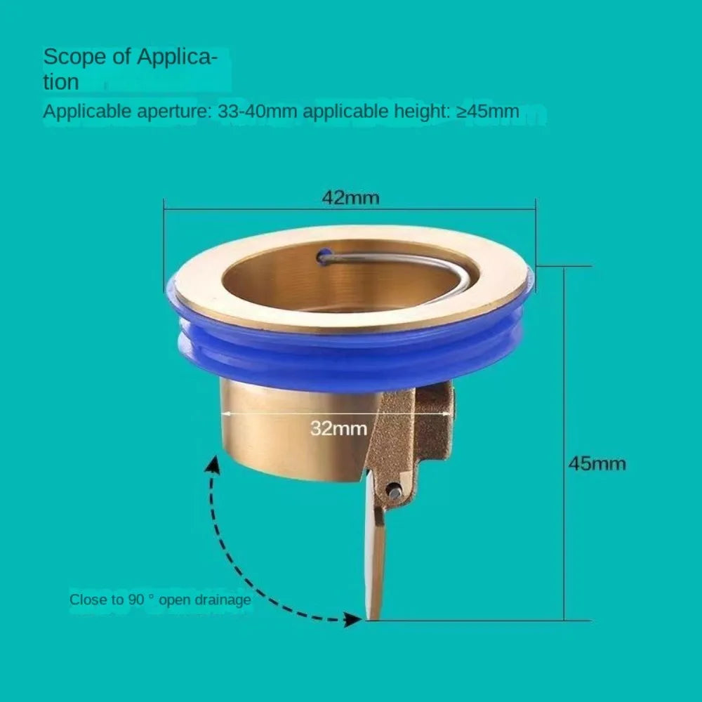 Copper Floor Drain Core Anti-smell Odor Fast Drainage Insect Prevention Drain Cover Floor Strainer Filter Colander For Bathroom Quake