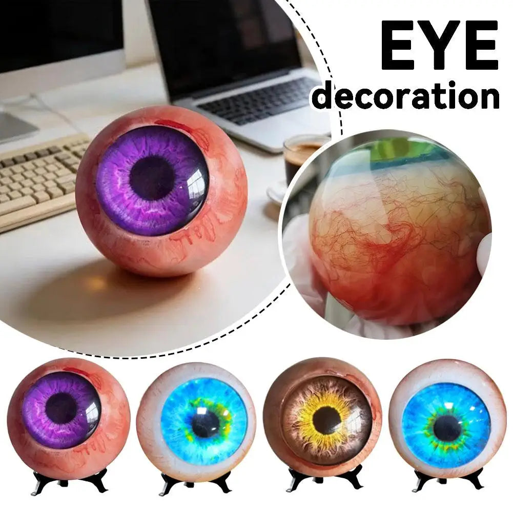 Realistic Monster Eye Ornament 6x6cm Resin Eyeball Decoration Horror Unique Home Decor Spooky DIY Craft Collectible Gift Quake