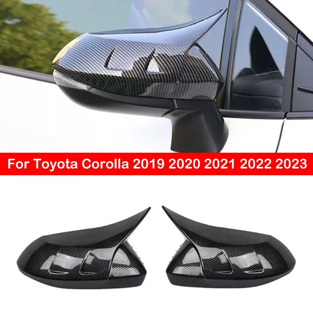 For Toyota Corolla 2019-2023 Car Rearview Side Mirror Cover Horn Wing Cap Exterior Door Rear View Case Trim Shell Housing Add on Quake