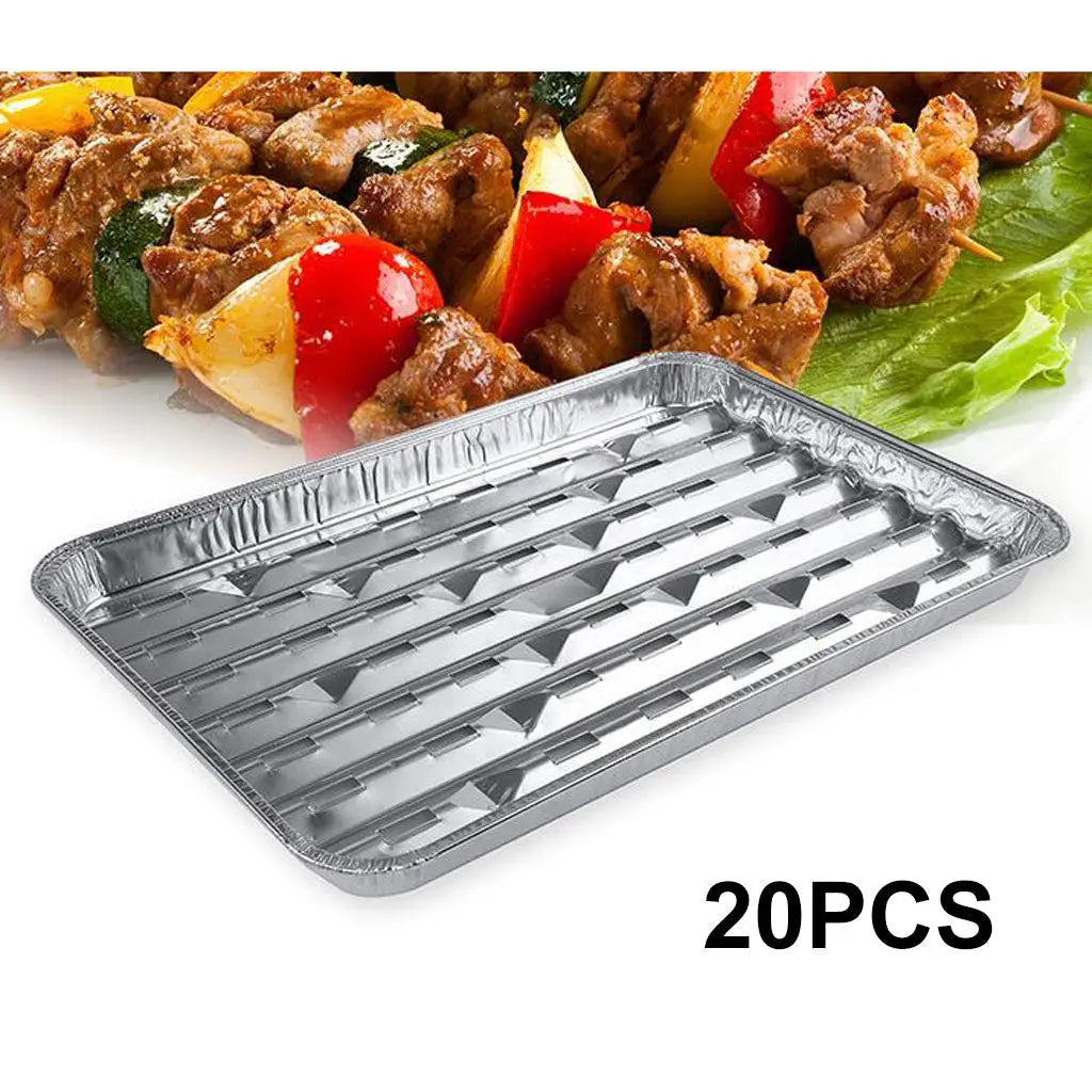Eco-friendly Aluminum Grilling Pans Disposable Roasting Trays for Picnics Camping Charcoal Gas Barbecue Quake Default Title