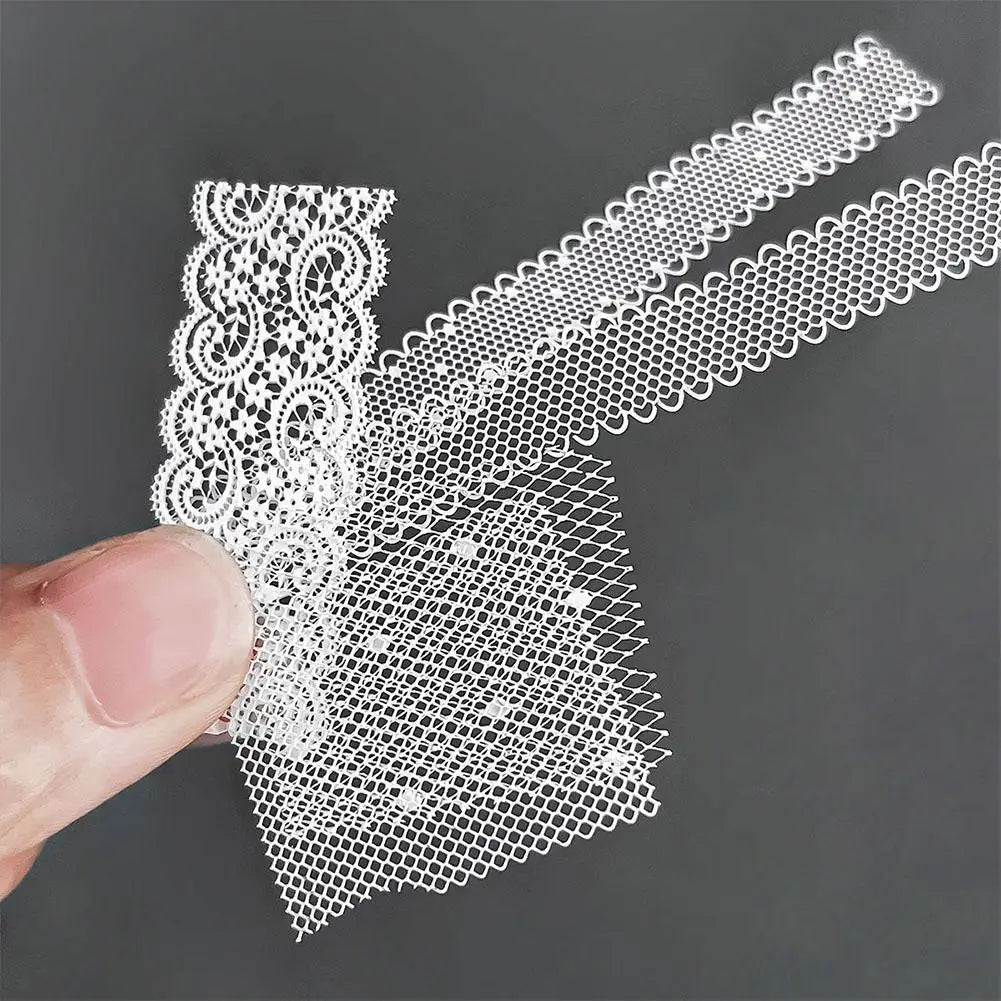 Lace Nail Art Stencil Sheets Flexible Silicone Nail Templates Hollow French Lace Mesh Pattern DIY Polish Transfer Mold Manicure Quake