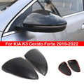 For KIA K3 Cerato Forte 2019-2022 ABS Auto Car Styling Body Side Door Rearview Mirror Cover Cap Horns Shell Housing Sticker Trim Quake Default Title