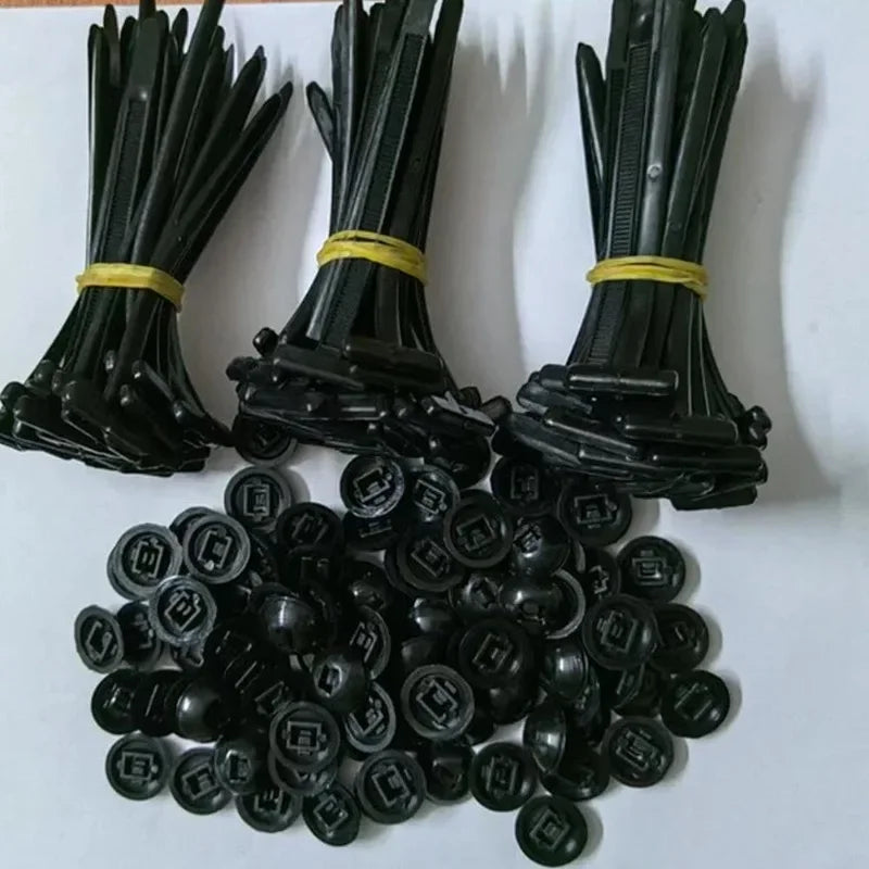 Universal Nylon Cable Tie Buckle Auto Fastener Screw Replacement Clip Car Fender Trunk Engine Guard Panel Wire Management Secure Quake
