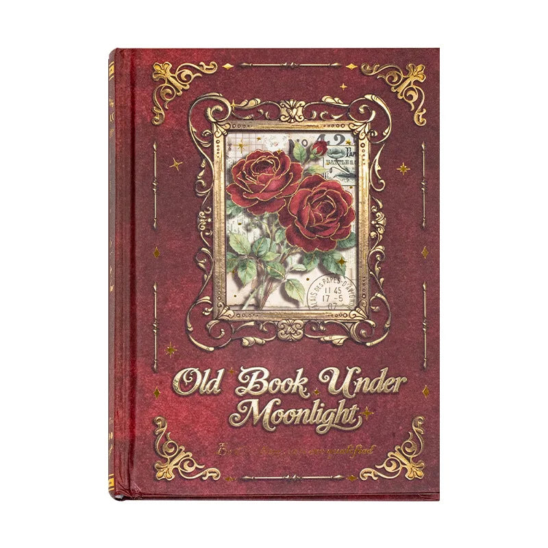 1set Vintage Rose Pattern Handmade Book Material Base Paper Handmade Book Office Supplies Quake