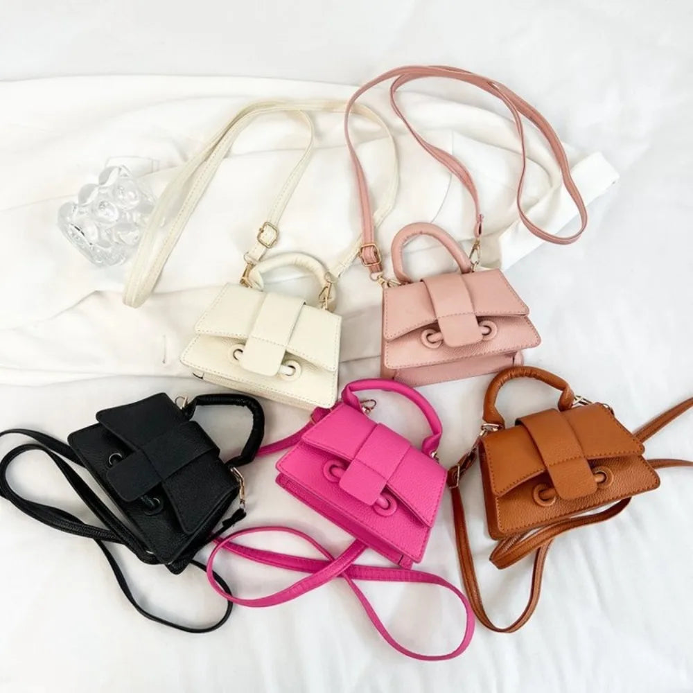 High Quality PU PU Leather Bag Solid Color Buckle Square Bag Shoulder Crossbody Bag Quake