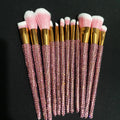 Diamond-studded Makeup Brushes 12Pcs/set Gems Makeup Beauty Tools Full Diamond Loose Powder Foundation Concealer Brush Bling Quake rose