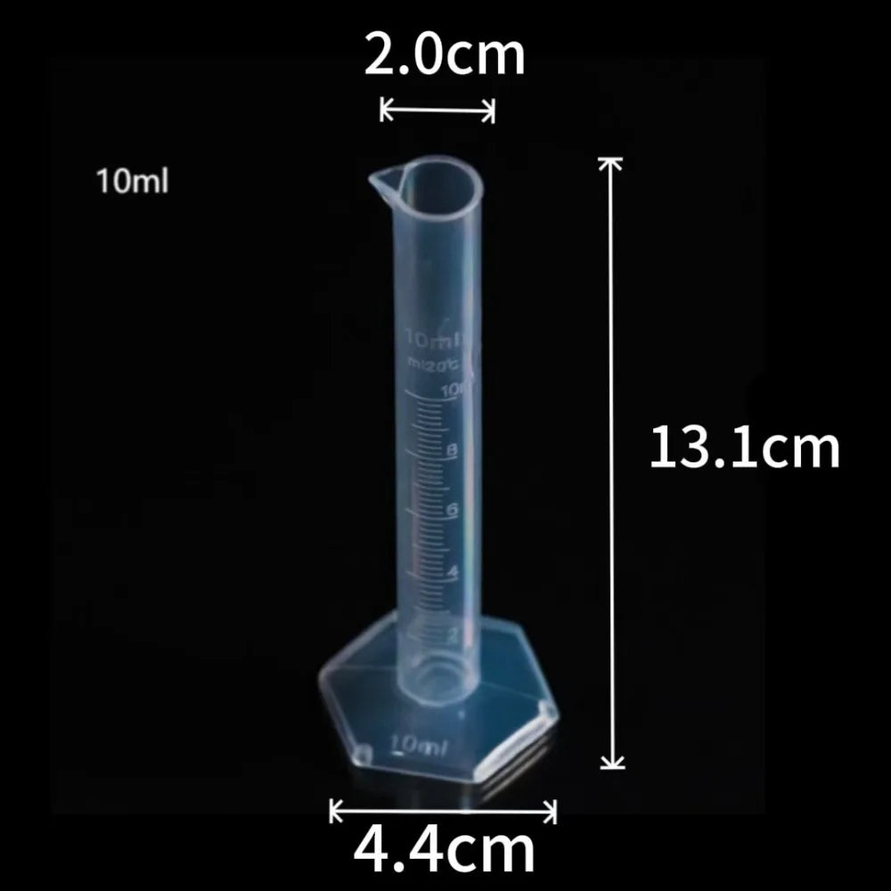 Transparents Graduated Cylinder Plastic Sturdy Measuring Cups Professional Trial Test Liquid Tube for Measurement Usage Quake 10ml