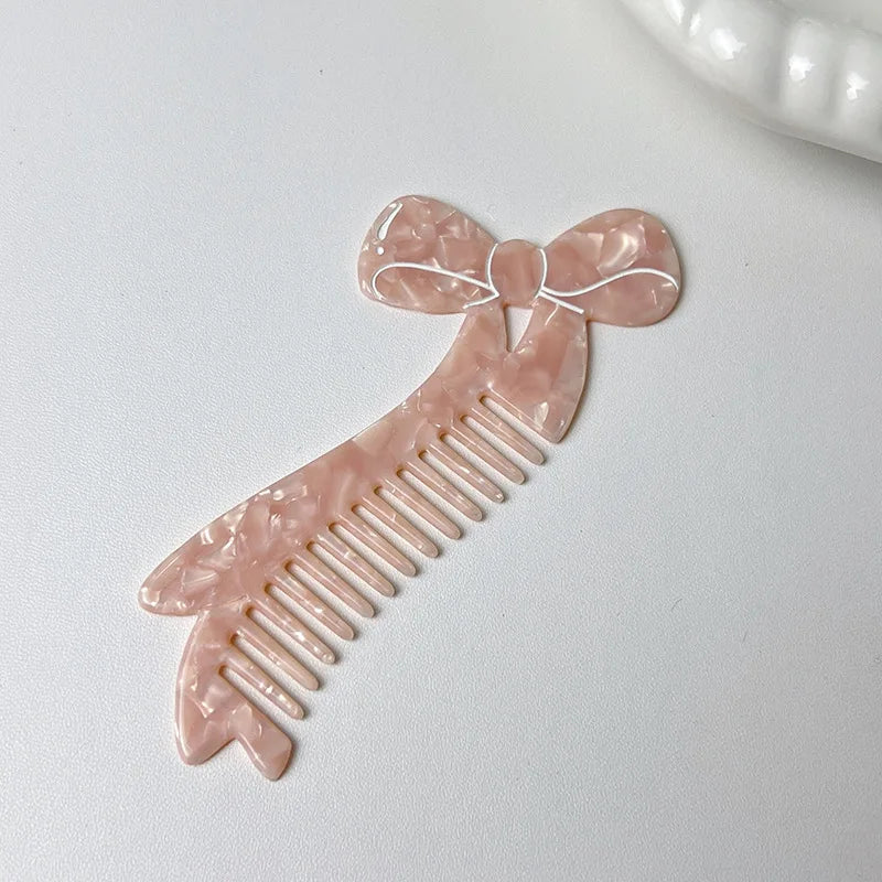 Acetic Acid Wide Tooth Comb Cute Cartoon Animal Detangling Hair Brush Dog Swan Pattern Small Pocket Comb Salon Hair Accessories Quake 26 11.5cmx5cm