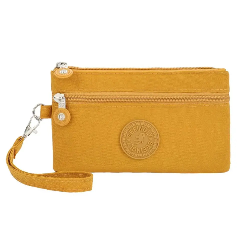 New Waterproof Women Wallet Wear-resistant Durable Coin Purse Portable Nylon Zipper Clutch Ladies Quake Yellow