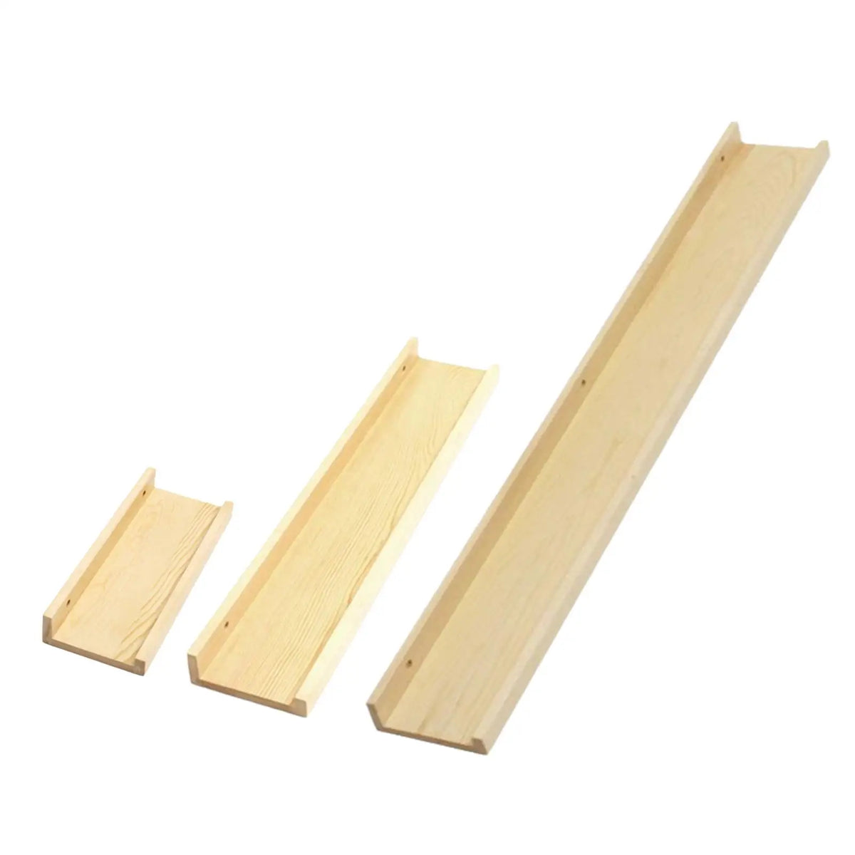 Wooden Wall Shelves Floating Shelf Set 3 Tier Minimalist Organizer Rack for Living Room Kitchen Bathroom Quake
